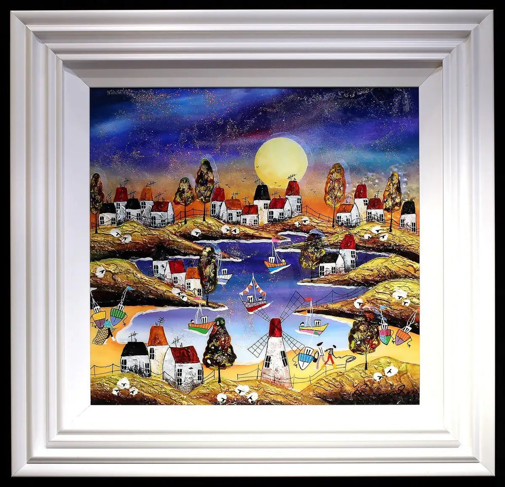 Moonlit Beach - Original - SOLD by artist Rozanne Bell - Wyecliffe Galleries