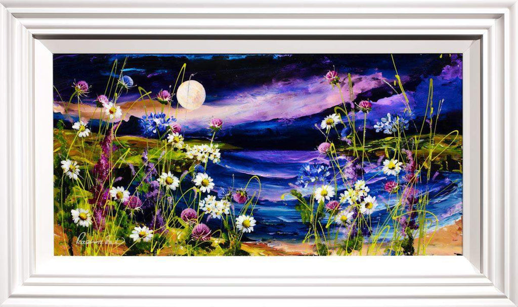 Moonlit Blooms - Original - SOLD by artist Rozanne Bell - Wyecliffe Galleries