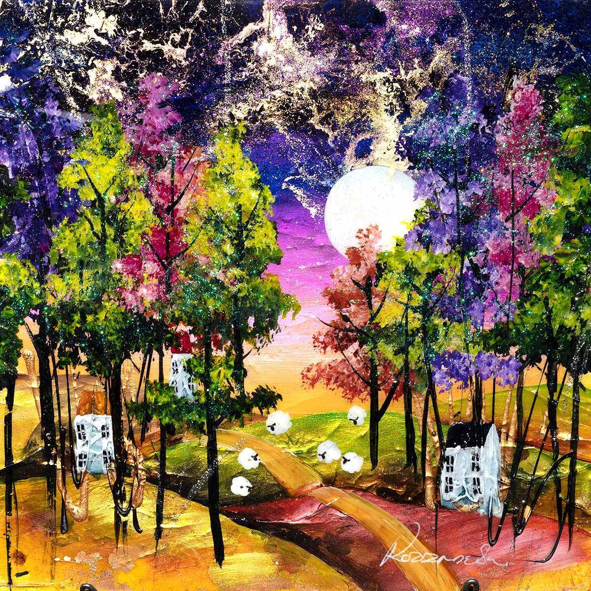 Moonlit Mile Pathway - Original - SOLD by artist Rozanne Bell - Wyecliffe Galleries