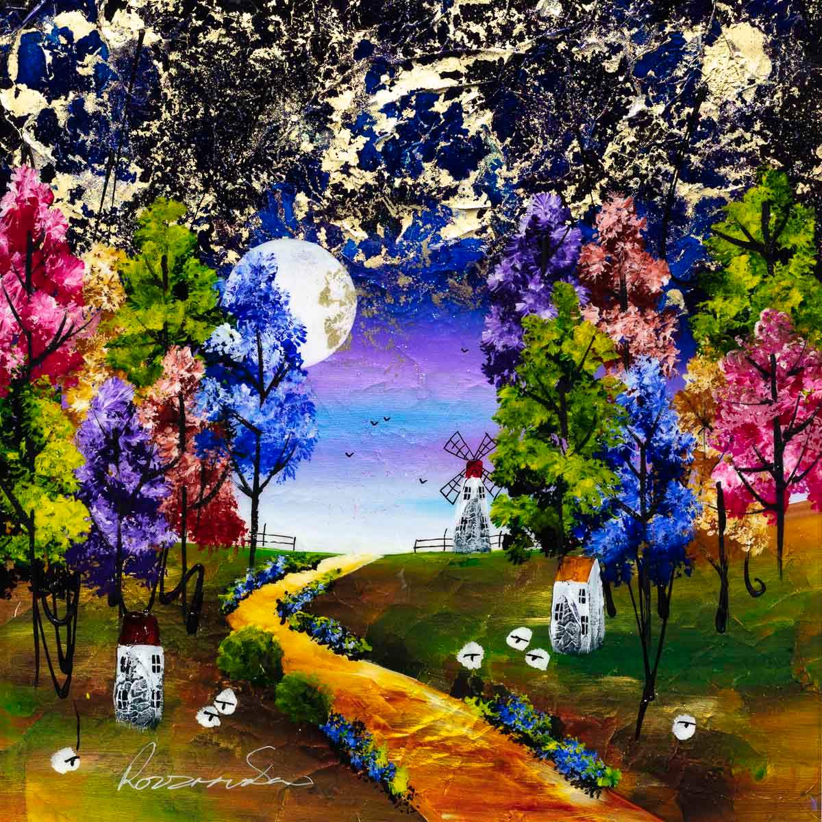 Moonlit Nights - Original - SOLD by artist Rozanne Bell - Wyecliffe Galleries