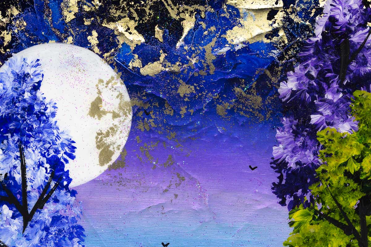 Moonlit Nights - Original Rozanne Bell Framed