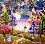 Moonlit Paths - Original SOLD by artist Rozanne Bell - Wyecliffe Galleries