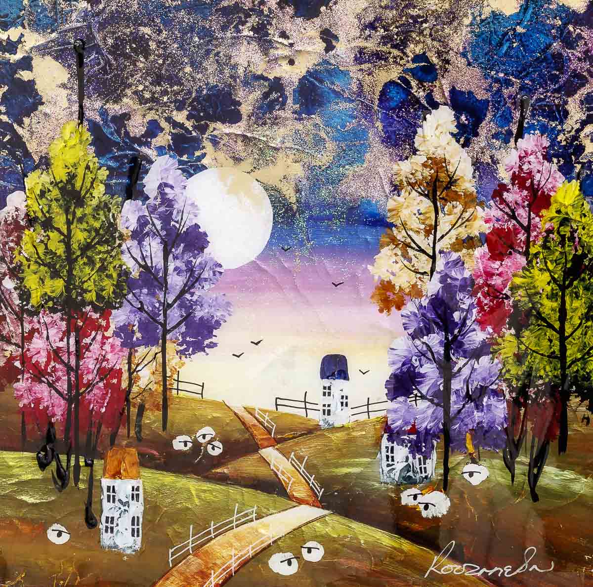Moonlit Paths - Original Rozanne Bell Original