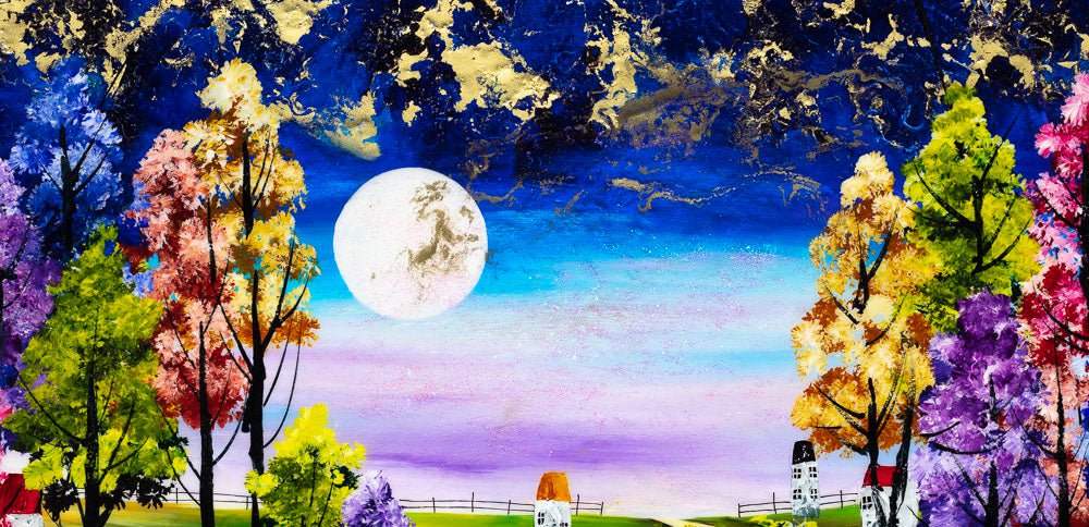 Moonlit Pathway - Original - SOLD by artist Rozanne Bell - Wyecliffe Galleries