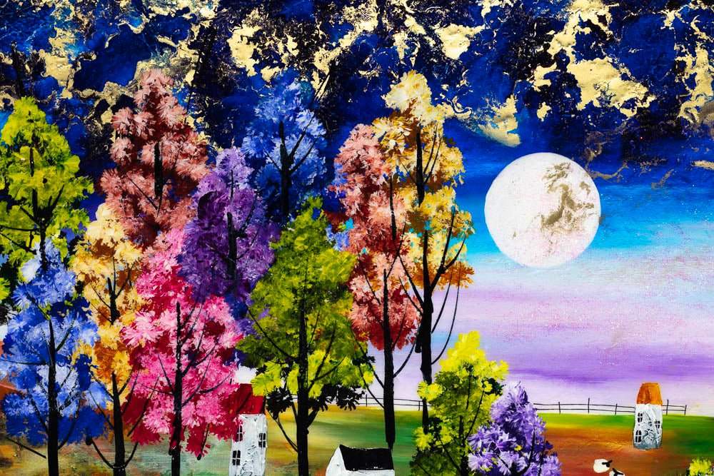 Moonlit Pathway - Original - SOLD by artist Rozanne Bell - Wyecliffe Galleries