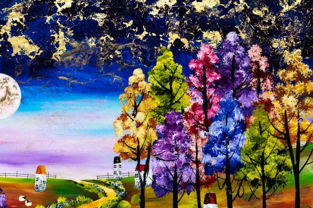 Moonlit Pathway - Original - SOLD by artist Rozanne Bell - Wyecliffe Galleries