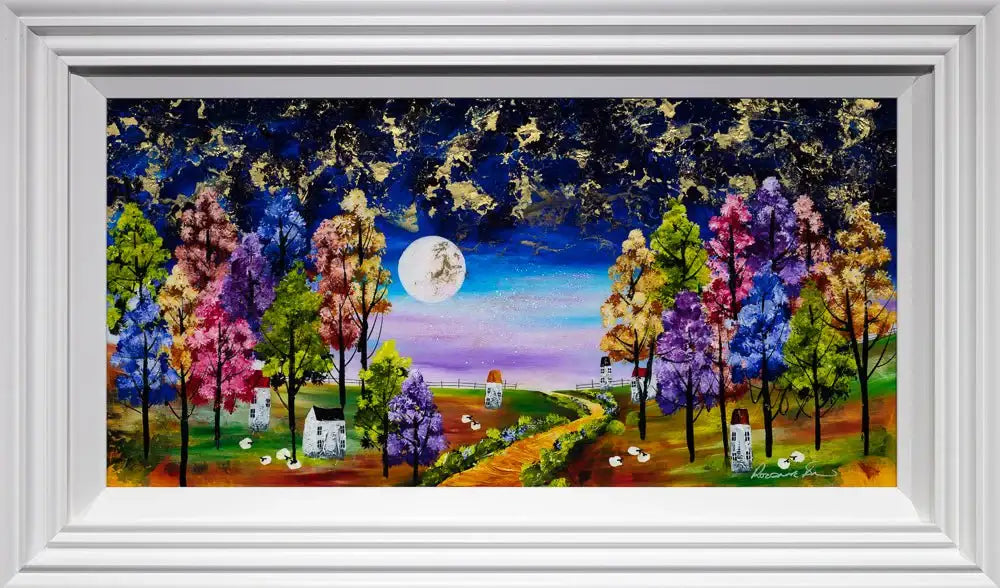 Moonlit Pathway - Original - SOLD by artist Rozanne Bell - Wyecliffe Galleries