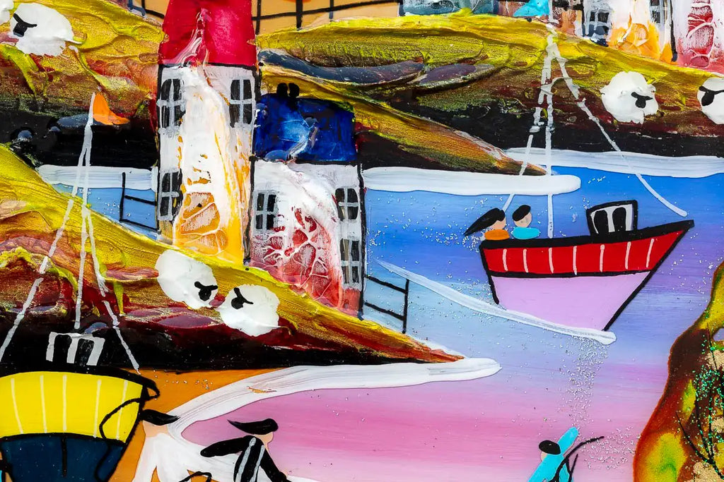 Moonlit Port - Original - SOLD by artist Rozanne Bell - Wyecliffe Galleries