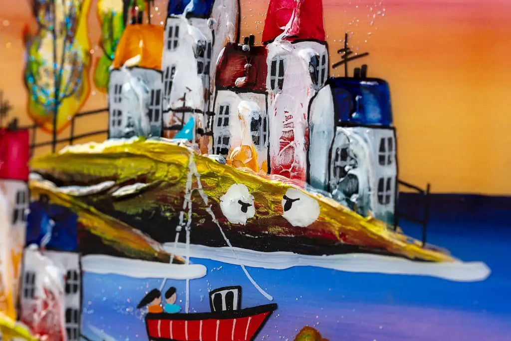 Moonlit Port - Original - SOLD by artist Rozanne Bell - Wyecliffe Galleries