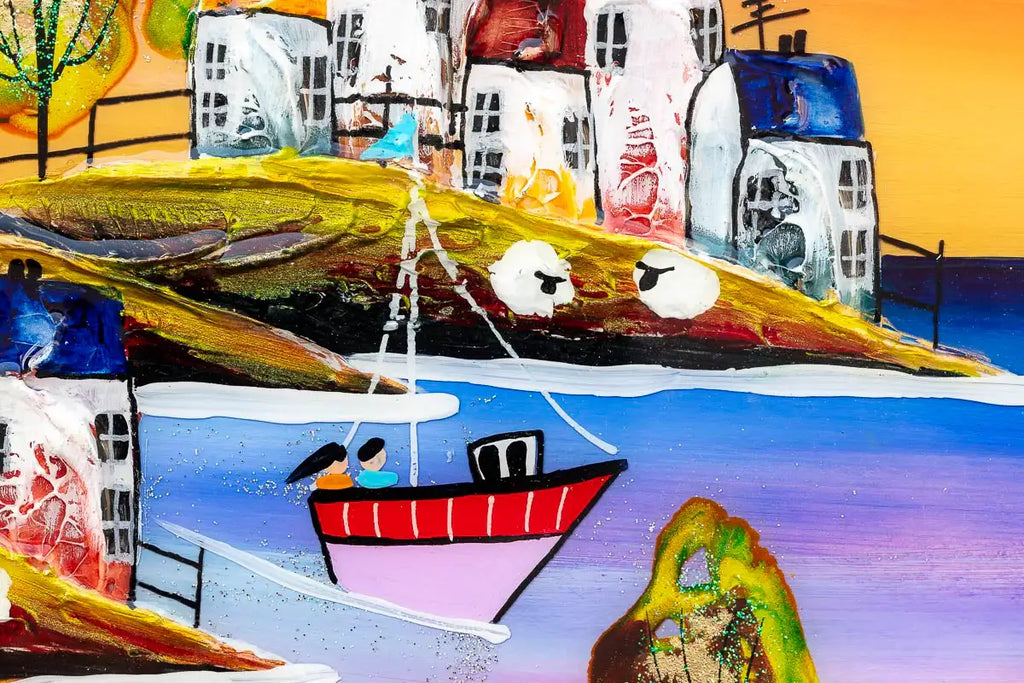 Moonlit Port - Original - SOLD by artist Rozanne Bell - Wyecliffe Galleries