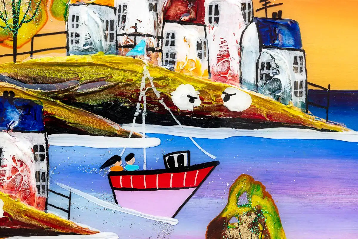 Moonlit Port - Original - SOLD by artist Rozanne Bell - Wyecliffe Galleries