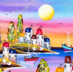 Moonlit Port - Original - SOLD by artist Rozanne Bell - Wyecliffe Galleries
