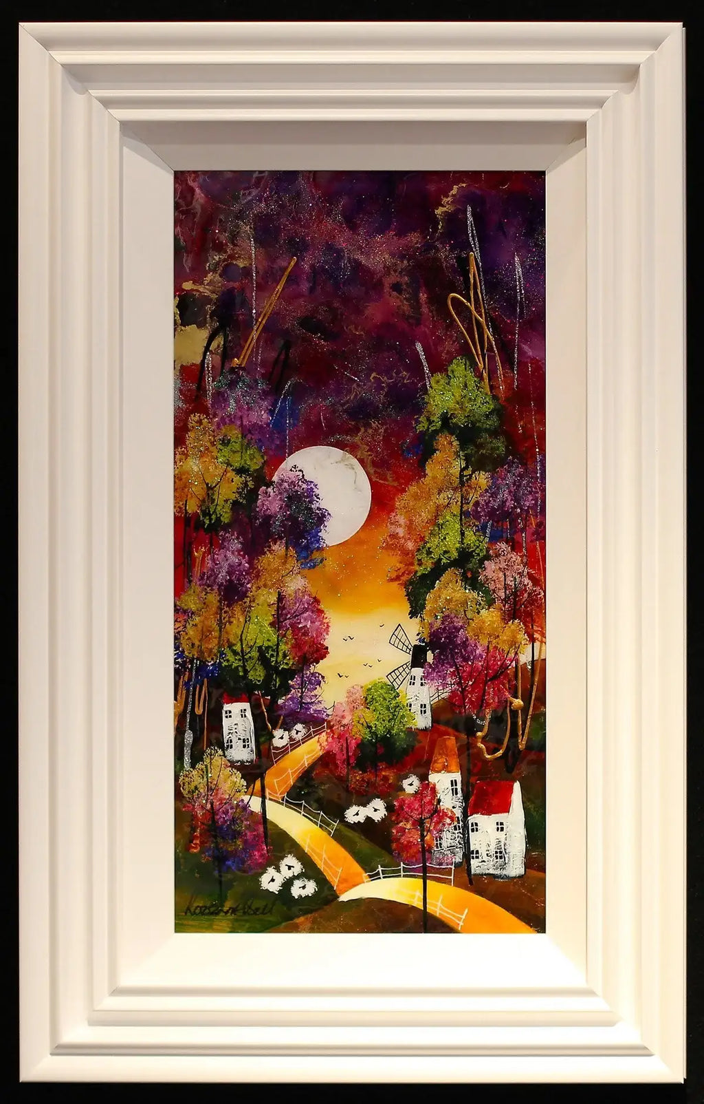 Moonlit Sky - Original - SOLD by artist Rozanne Bell - Wyecliffe Galleries