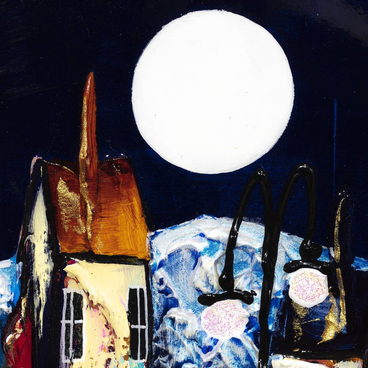 Moonlit Town - Original Rozanne Bell Original