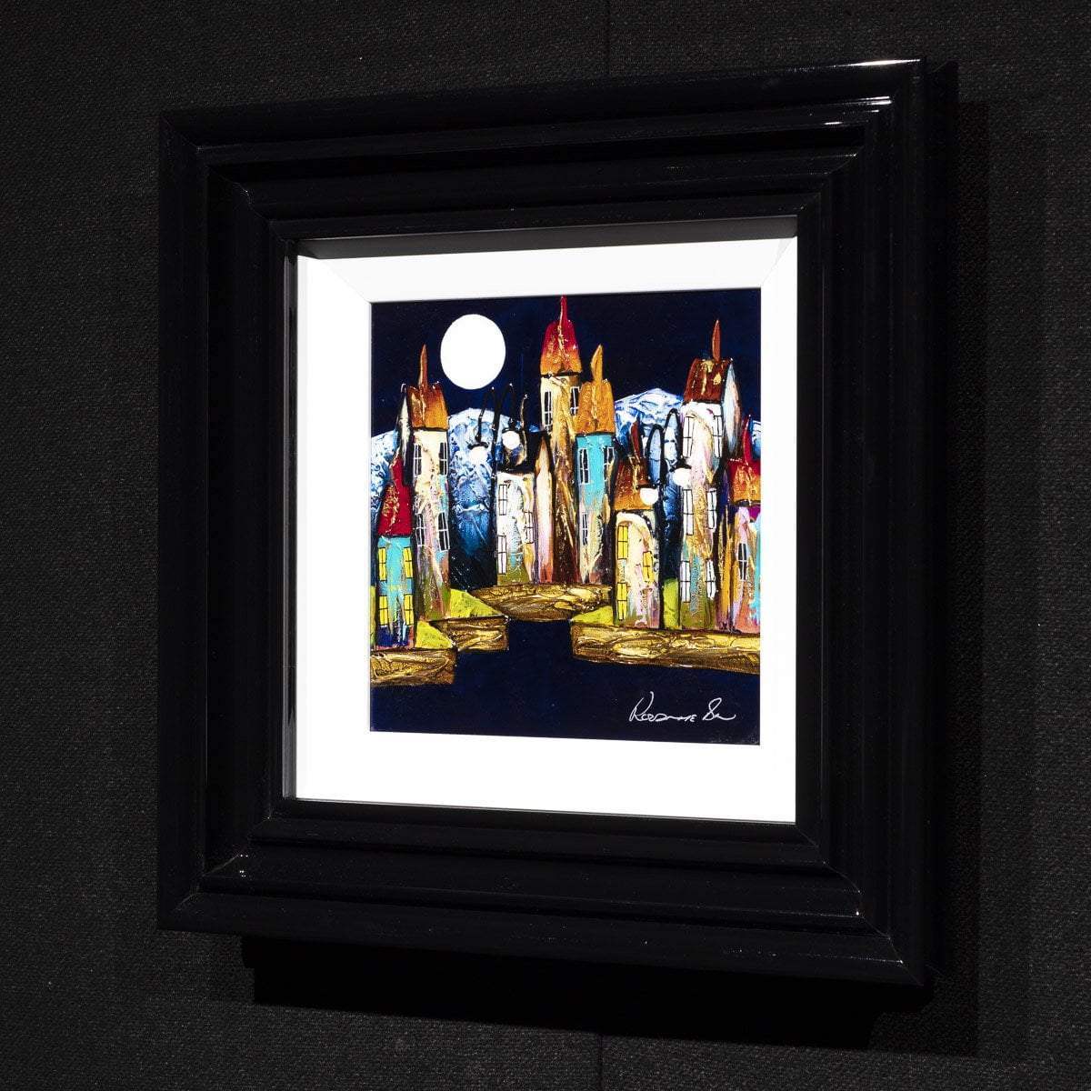 Moonlit Town - Original - SOLD by artist Rozanne Bell - Wyecliffe Galleries