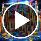 Moonlit Vacation - Original - SOLD by artist Rozanne Bell - Wyecliffe Galleries