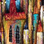 Moonlit Vacation - Original - SOLD by artist Rozanne Bell - Wyecliffe Galleries