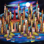 Moonlit Vacation - Original - SOLD by artist Rozanne Bell - Wyecliffe Galleries