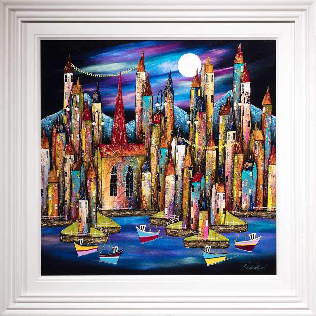 Moonlit Vacation - Original - SOLD by artist Rozanne Bell - Wyecliffe Galleries