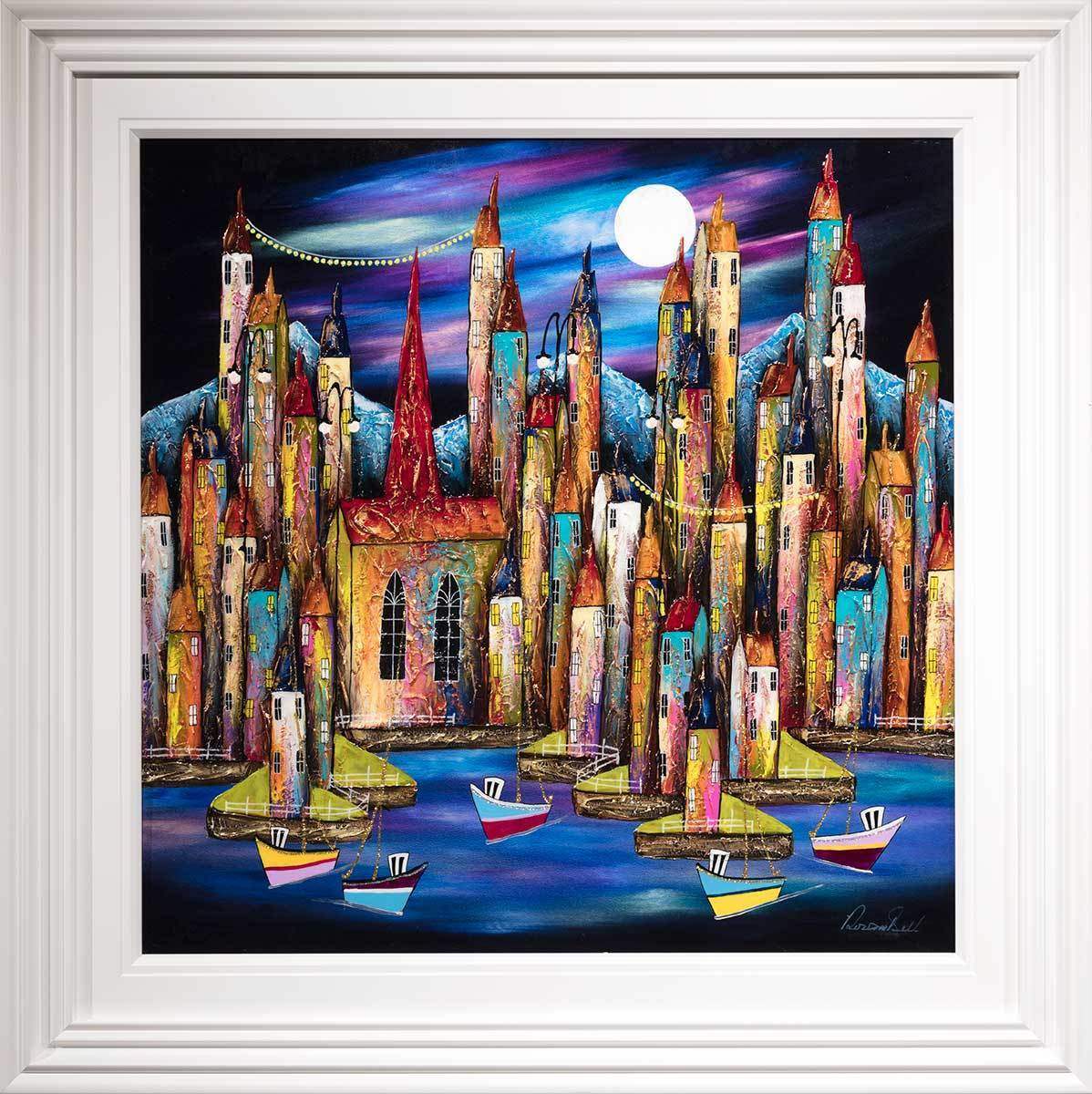 Moonlit Vacation - Original - SOLD by artist Rozanne Bell - Wyecliffe Galleries