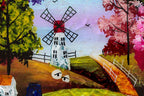 Moonlit Windmill - Original - SOLD by artist Rozanne Bell - Wyecliffe Galleries