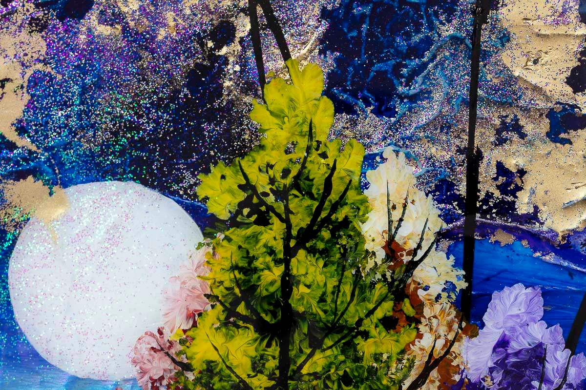 Moonlit Windmill - Original - SOLD by artist Rozanne Bell - Wyecliffe Galleries