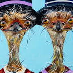 Mr and Mrs Beak - Original - SOLD by artist Rozanne Bell - Wyecliffe Galleries