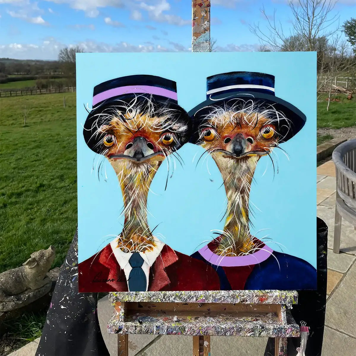 Mr and Mrs Beak - Original - SOLD by artist Rozanne Bell - Wyecliffe Galleries
