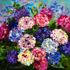 Multi Bloom - Original - SOLD by artist Rozanne Bell - Wyecliffe Galleries