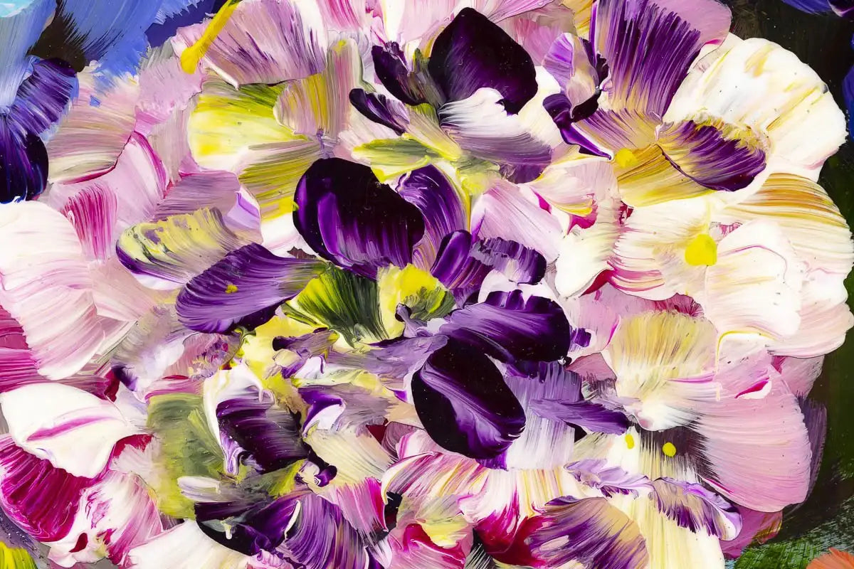 Multi Bloom - Original - SOLD by artist Rozanne Bell - Wyecliffe Galleries