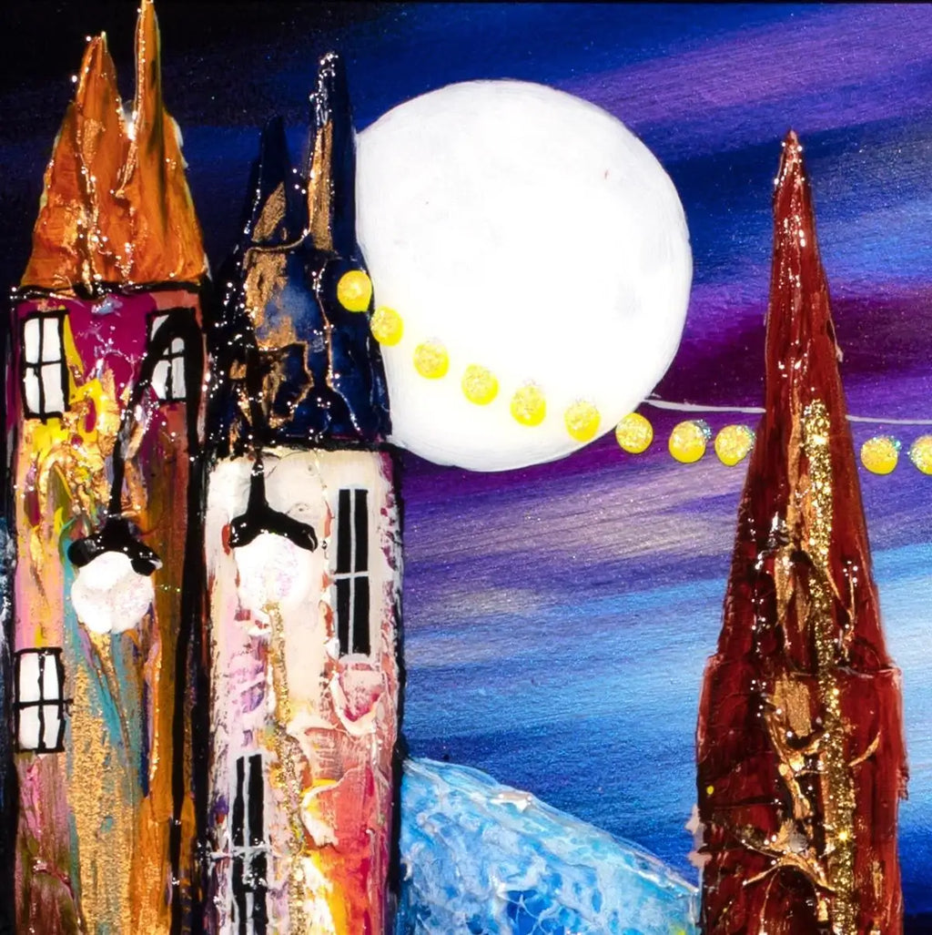 Night Lights - Original - SOLD by artist Rozanne Bell - Wyecliffe Galleries