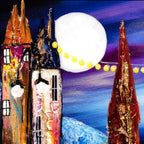 Night Lights - Original - SOLD by artist Rozanne Bell - Wyecliffe Galleries