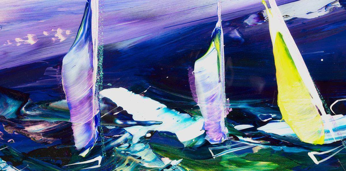 Night Sailing - Original - SOLD by artist Rozanne Bell - Wyecliffe Galleries