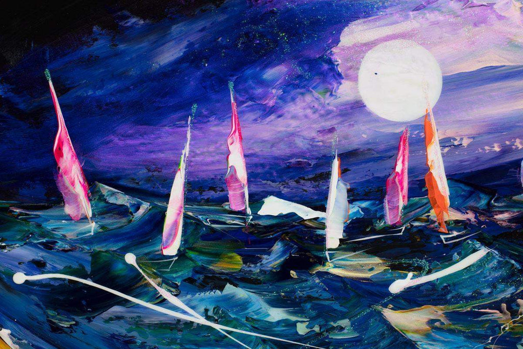 Night Sailing - Original - SOLD by artist Rozanne Bell - Wyecliffe Galleries