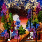 Nighttime Blossom - Original - SOLD by artist Rozanne Bell - Wyecliffe Galleries