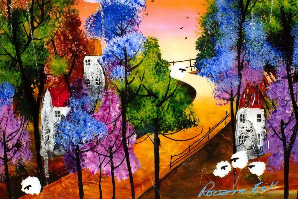 Nighttime Blossom - Original - SOLD by artist Rozanne Bell - Wyecliffe Galleries