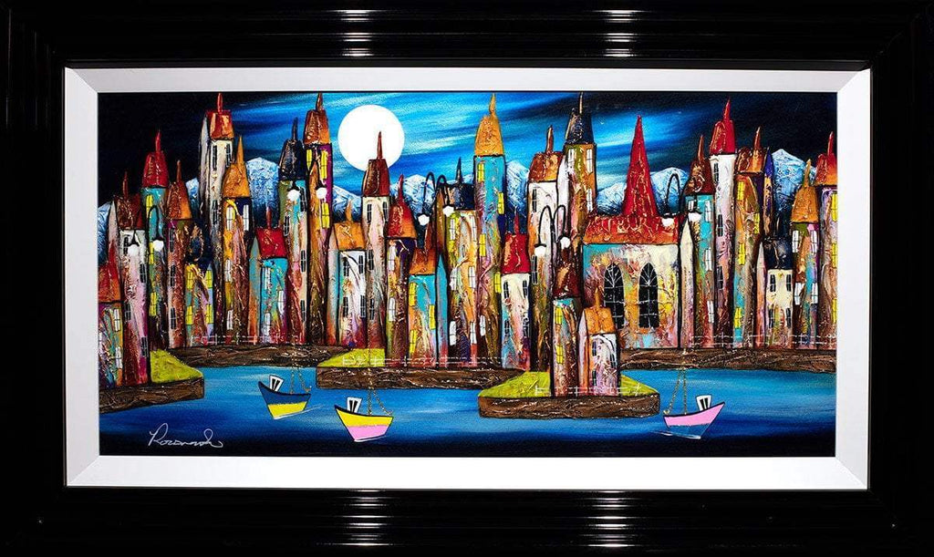 Nighttime Boating - Original - SOLD by artist Rozanne Bell - Wyecliffe Galleries