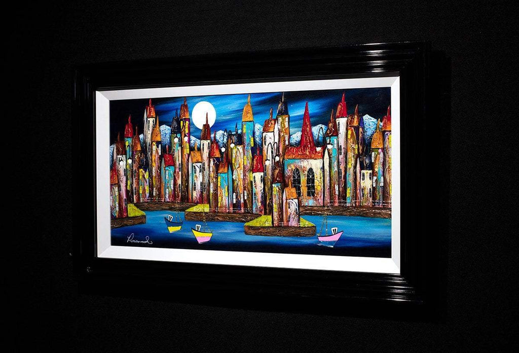 Nighttime Boating - Original - SOLD by artist Rozanne Bell - Wyecliffe Galleries