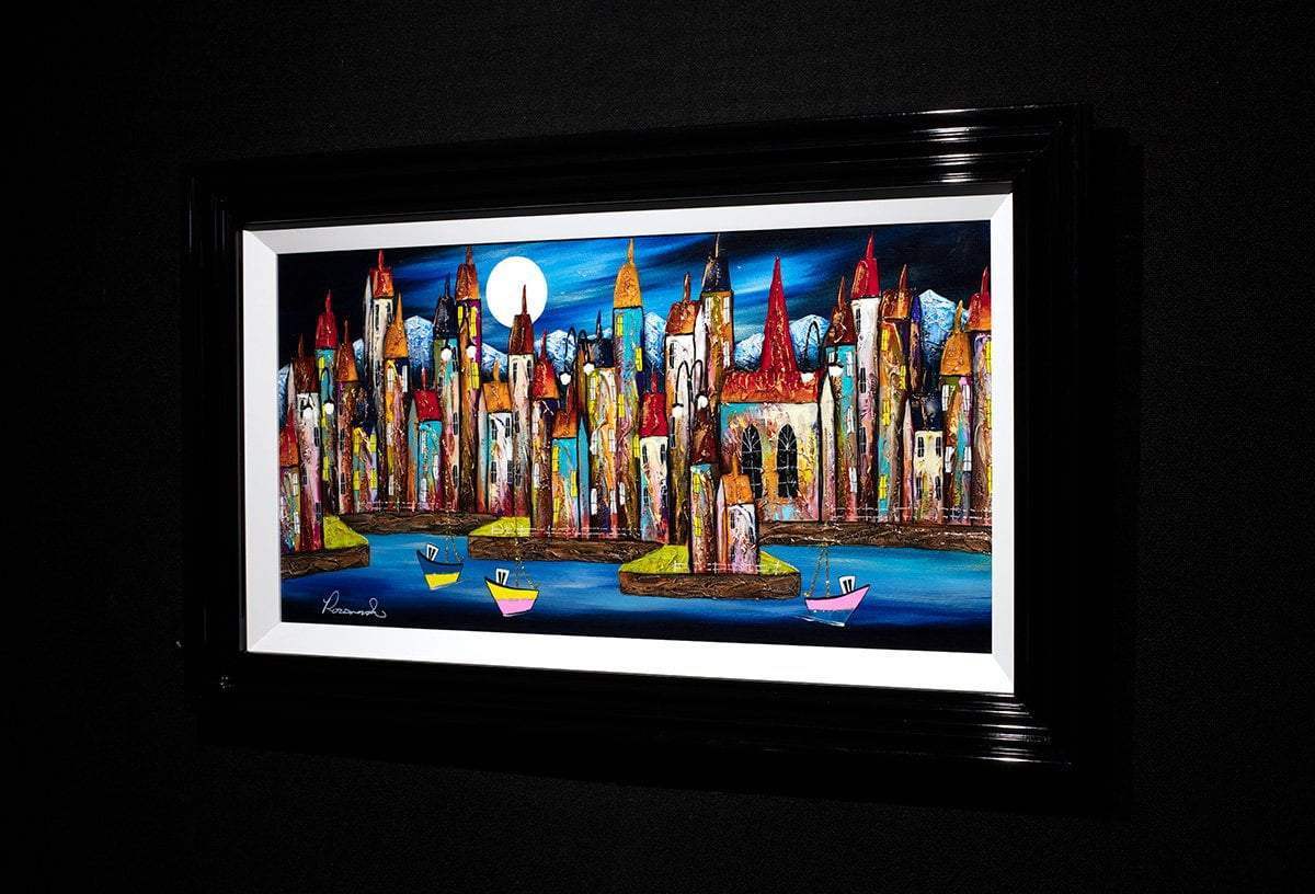 Nighttime Boating - Original - SOLD by artist Rozanne Bell - Wyecliffe Galleries