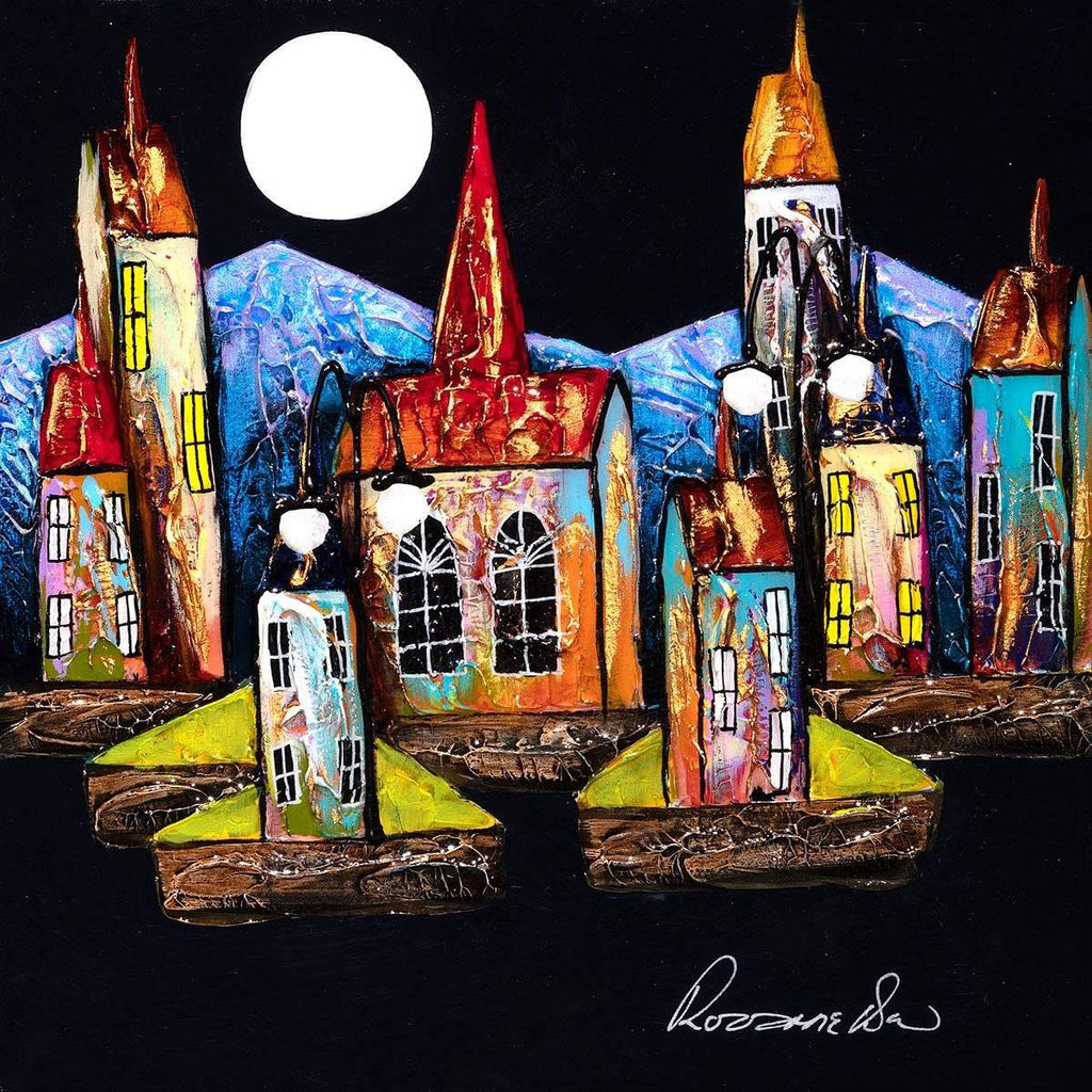 Nighttime Glow - Original - SOLD by artist Rozanne Bell - Wyecliffe Galleries