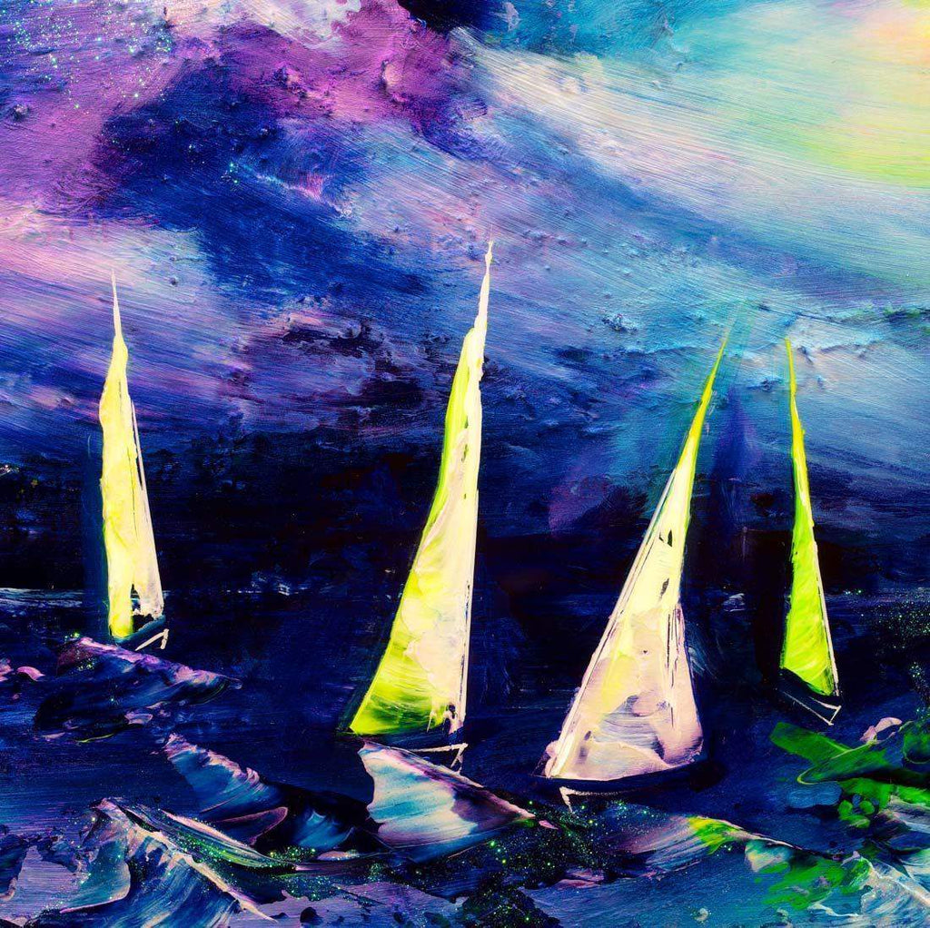 Northern Lights - Original - SOLD by artist Rozanne Bell - Wyecliffe Galleries