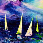 Northern Lights - Original - SOLD by artist Rozanne Bell - Wyecliffe Galleries