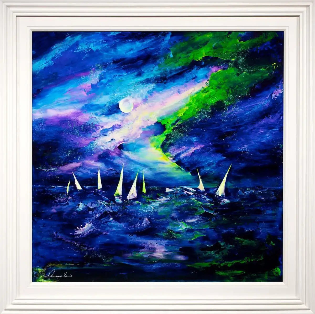 Northern Lights - Original - SOLD by artist Rozanne Bell - Wyecliffe Galleries