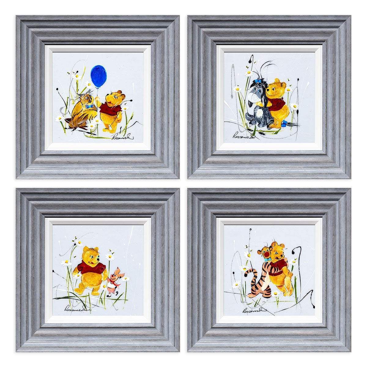 'Oh, bother' - Original Set of 4 - SOLD by artist Rozanne Bell - Wyecliffe Galleries