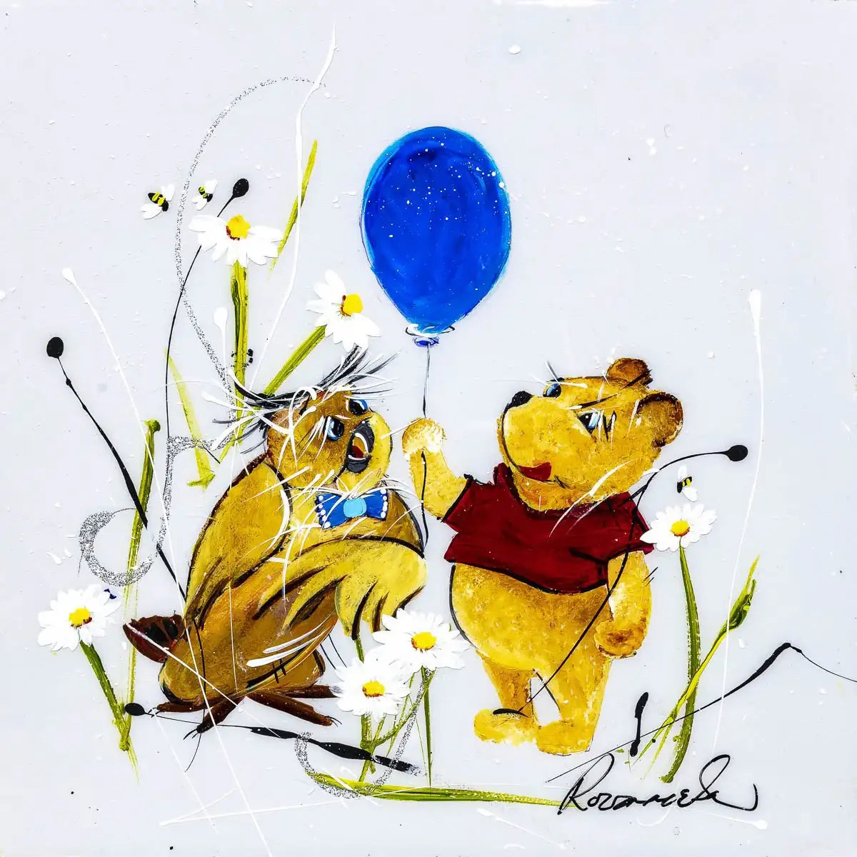'Oh, bother' - Original Set of 4 - SOLD by artist Rozanne Bell - Wyecliffe Galleries