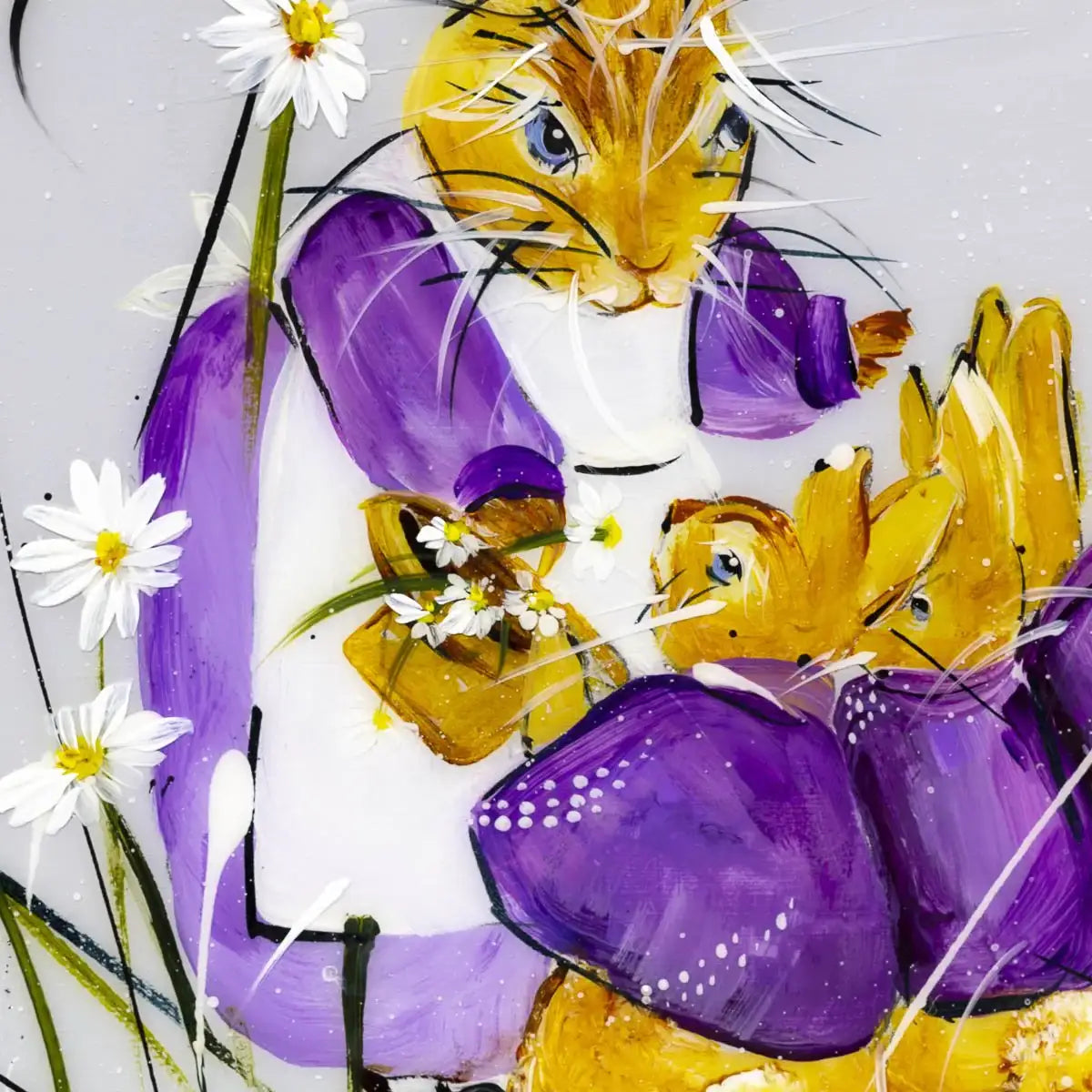 Once Upon a Time There Were Four Little Rabbits - SOLD by artist Rozanne Bell - Wyecliffe Galleries