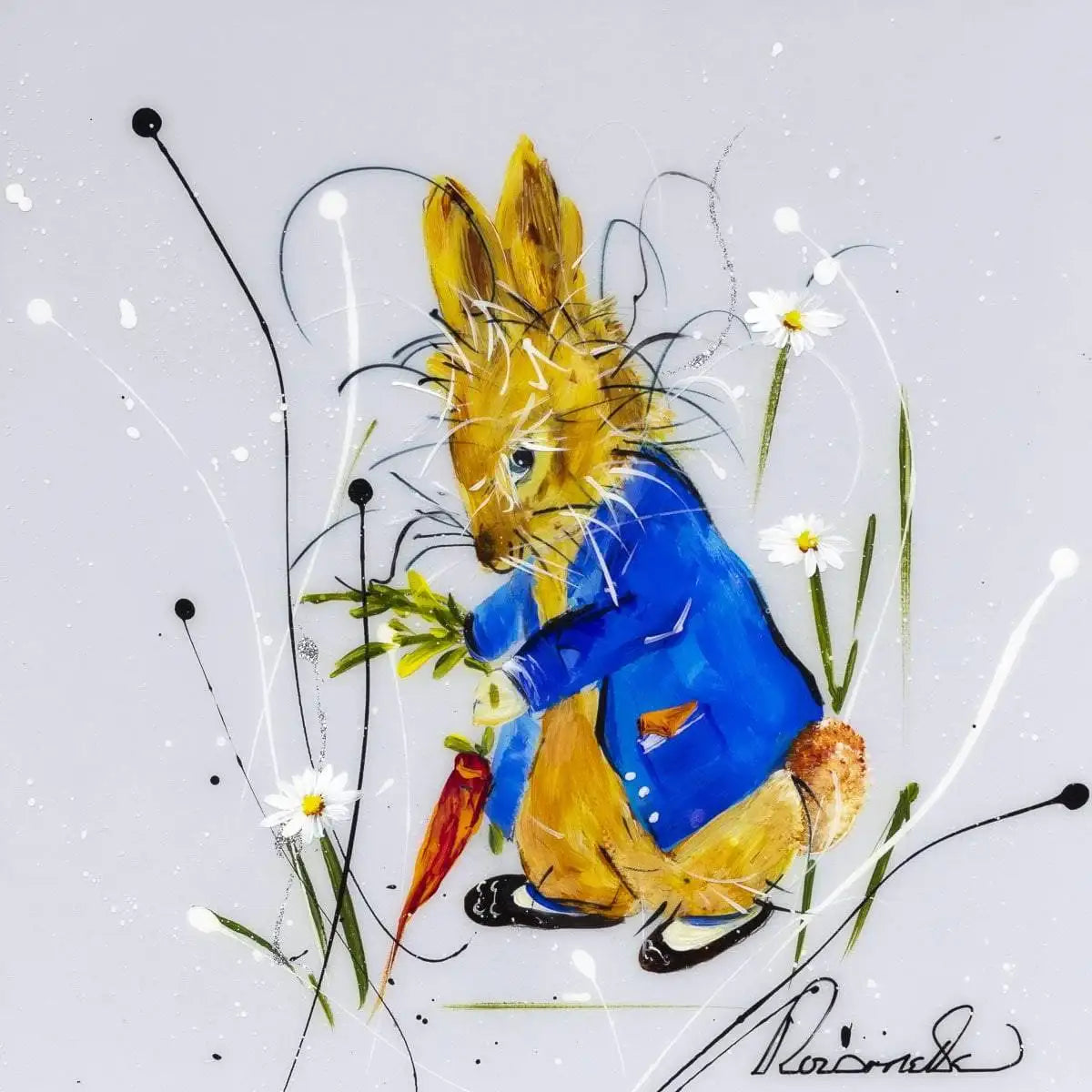 Once Upon a Time There Were Four Little Rabbits - SOLD by artist Rozanne Bell - Wyecliffe Galleries