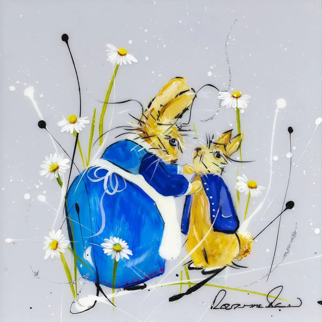 Once Upon a Time There Were Four Little Rabbits - SOLD by artist Rozanne Bell - Wyecliffe Galleries