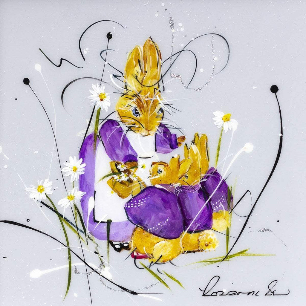 Once Upon a Time There Were Four Little Rabbits - SOLD by artist Rozanne Bell - Wyecliffe Galleries