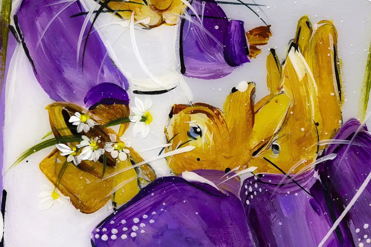 Once Upon a Time There Were Four Little Rabbits - SOLD by artist Rozanne Bell - Wyecliffe Galleries
